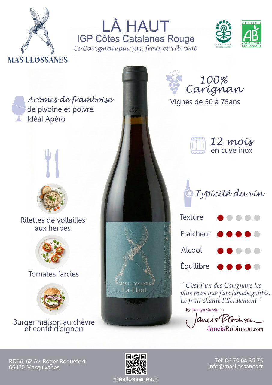 LÀ-HAUT 2025 - Vin Rouge d'altitude bio & biodynamique